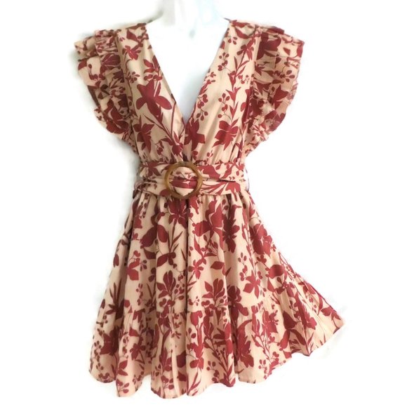 Cleobella Dresses & Skirts - Cleobella Dress Floral Belted Ruched Waist Ruffles